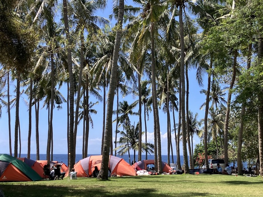 Camping site behind virgin beach